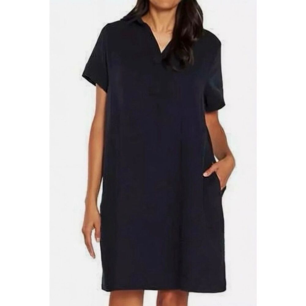 ✨Three dots Gauze Muslin Polo Collared Sz Medium Dress✨